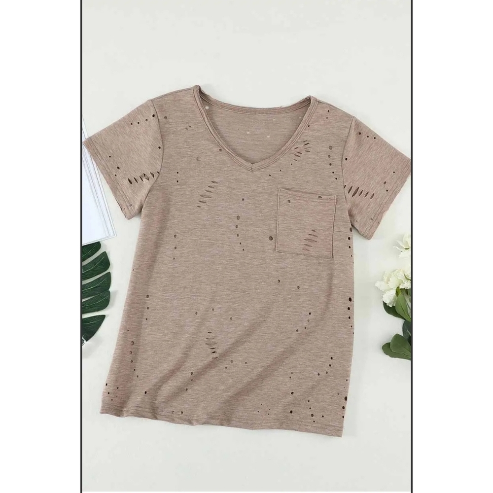 The Only Distressed Pocket Tee Shirt